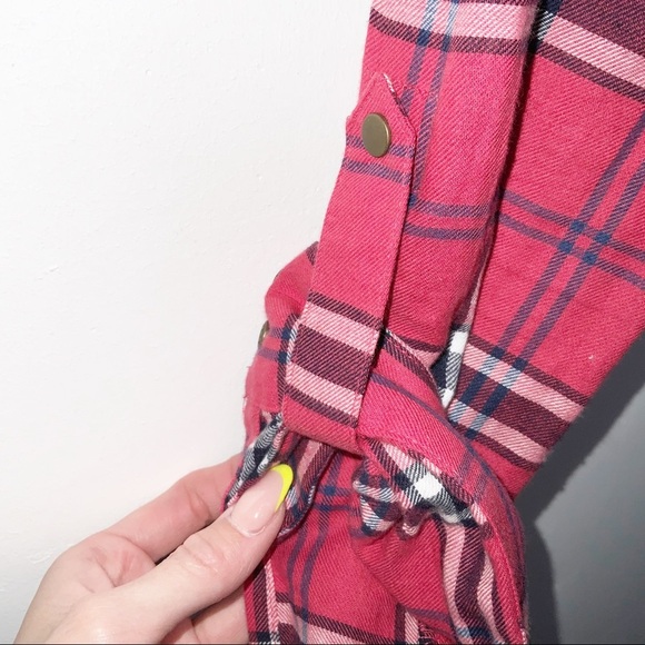 Plaid snap front button down - Picture 4 of 6